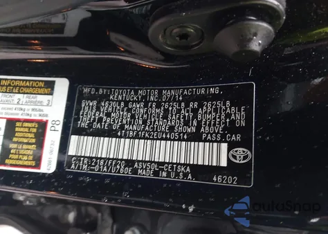 2014 Toyota Camry Se Sport из США, поврежденный, VIN 4T1BF1FK2EU440514